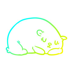 cold gradient line drawing sleepy polar bear