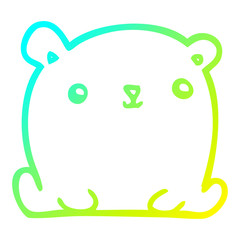 cold gradient line drawing cute cartoon bear