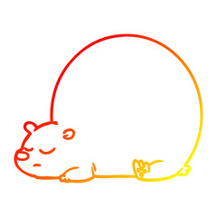 warm gradient line drawing cartoon bear