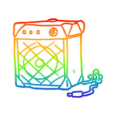 rainbow gradient line drawing electric guitar amp
