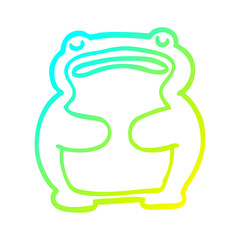 cold gradient line drawing funny cartoon frog