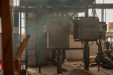 Aluminum plant. aluminum smelting bucket. Safe environmental high-tech processes. Modern smelter. Melting furnace