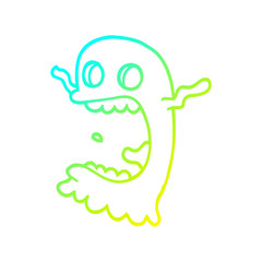 cold gradient line drawing cartoon spooky ghost