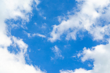 Obraz premium Blue sky and white clouds background.