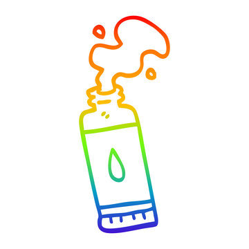 recommend clip art: rainbow gradient line drawing cartoon squeezed lotion tube