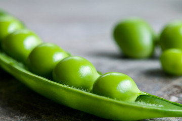 Fresh green garden peas