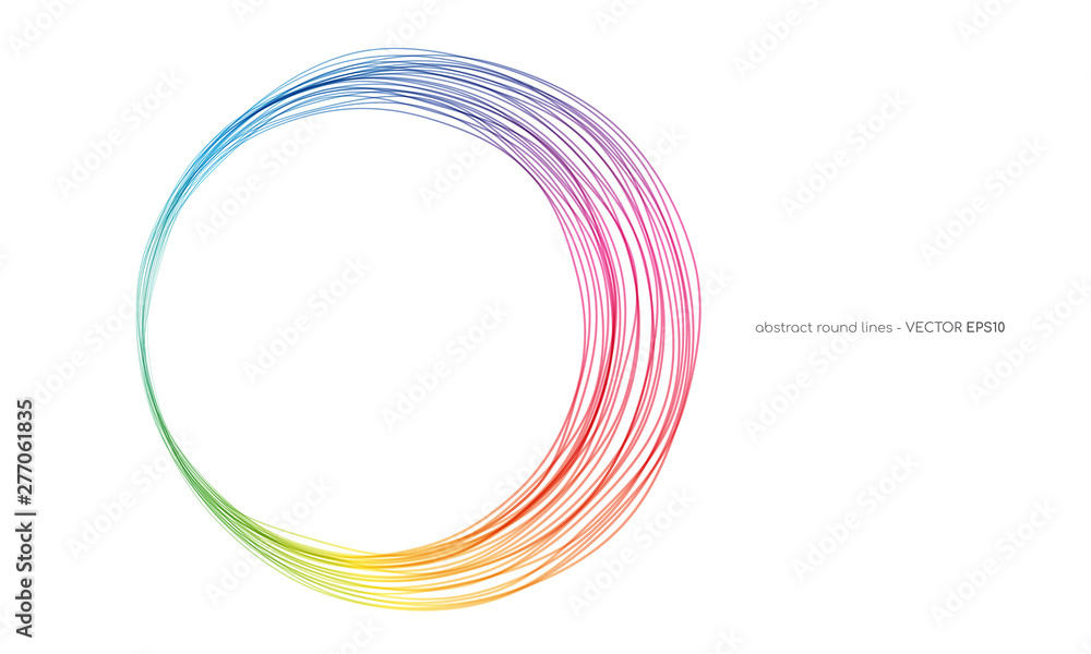 Aufkleber Vector abstract circles lines round frame rainbow colorful isolated on white background with empty space for text