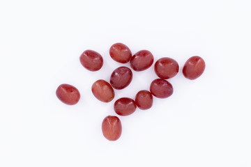 Lose grapes on white background