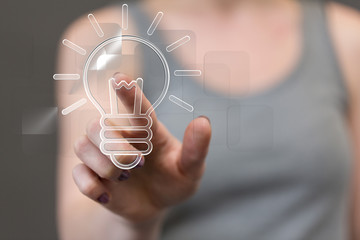  touching light bulbs, new ideas with innovative technology and creativity.