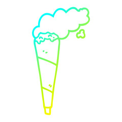 cold gradient line drawing cartoon marijuana joint smoking