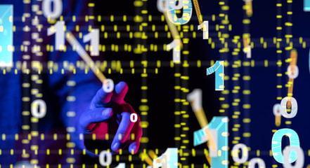 Abstract technology geometric and data