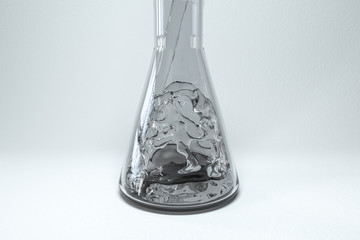 Chemical instruments and reagents in the lab, 3d rendering