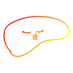 warm gradient line drawing cartoon liver