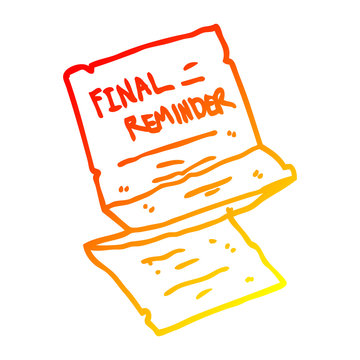 recommend clip art: warm gradient line drawing cartoon final reminder