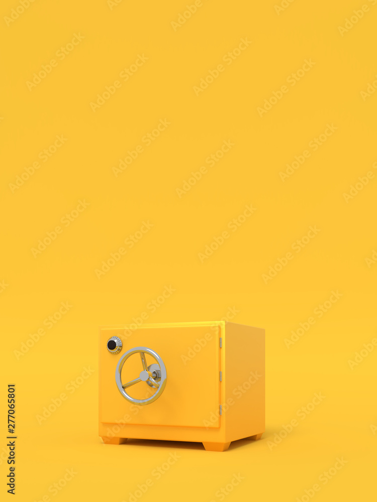 Poster vintage safe deposit. illustration with empty place for text. vertical orientation. 3d rendering