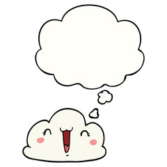 cartoon cloud and thought bubble