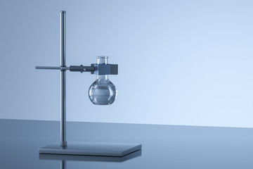 Chemical instruments and reagents in the lab, 3d rendering