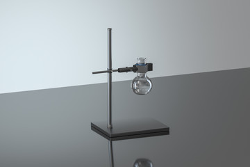 Chemical instruments and reagents in the lab, 3d rendering