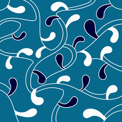 Doodle hand drawn background. Whimsical winding lines. Vector