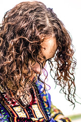Long wet red hair