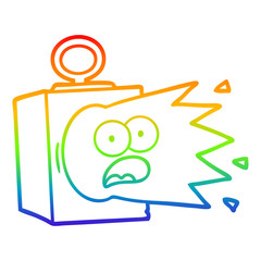 rainbow gradient line drawing cartoon industrial lamp