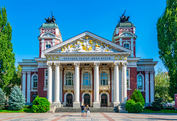 Ivan Vazov theatre in Sofia, Bulgaria - obrazy, fototapety, plakaty