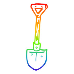 rainbow gradient line drawing cartoon builders spade