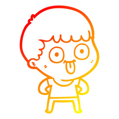 warm gradient line drawing cartoon man staring