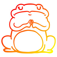 warm gradient line drawing cartoon arrogant frog