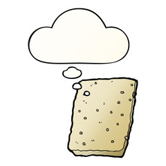 cartoon biscuit and thought bubble in smooth gradient style