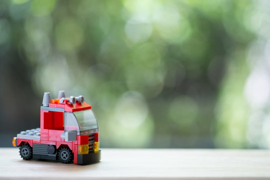 Red toy firefighter car