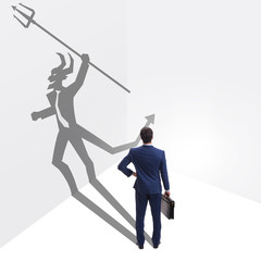 Devil hiding in the businessman - alter ego concept