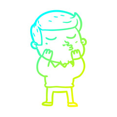 cold gradient line drawing cartoon model guy pouting