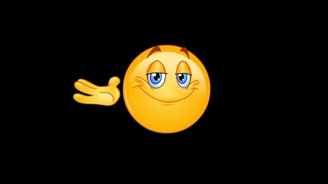 Animation of an emoji emoticon bowing down including alpha channel