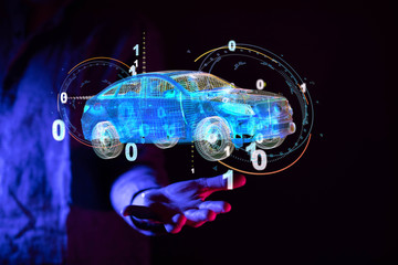 digital car technology smart in virtuel room