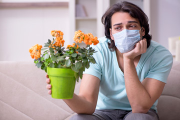 Young man suffering from allergy 