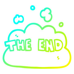 cold gradient line drawing cartoon wording the end
