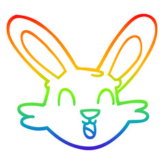 rainbow gradient line drawing cartoon cute bunny