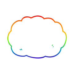 rainbow gradient line drawing cartoon cloud