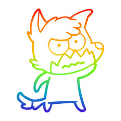 rainbow gradient line drawing cartoon annoyed fox
