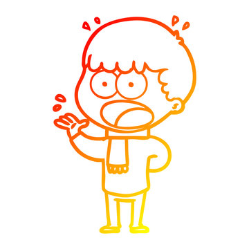 recommend clip art: warm gradient line drawing cartoon shocked man