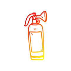 warm gradient line drawing cartoon fire extinguisher