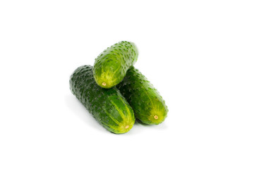 fresh cucumbers isolated on white background