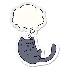 Obraz premium cartoon cat and thought bubble as a printed sticker