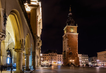 Krakowska starówka nocą