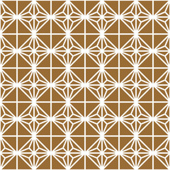 Seamless geometric pattern in golden and white.Japanese style Kumiko.