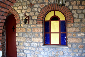 Fototapeta na wymiar window from a Greek Monastery
