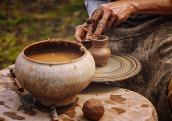 man-made crafts of wood, glass, ceramic