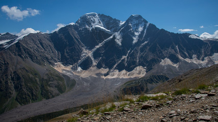 Fototapeta na wymiar Mount Donguz-Orun, glacier Seven. Elbrus, Caucasus