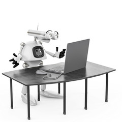 vintage robot in a white background